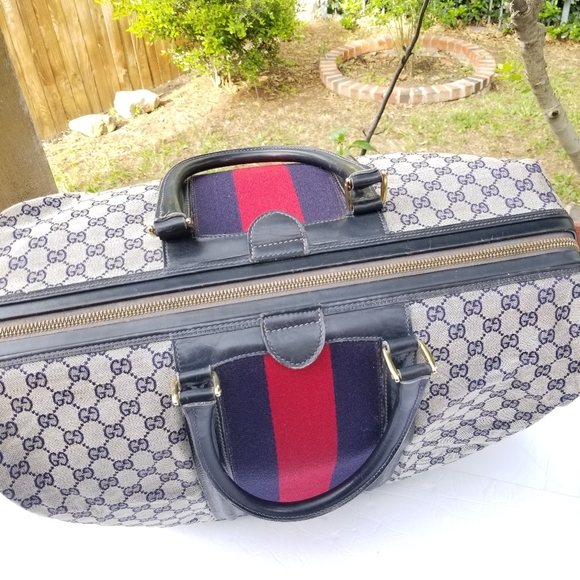 Extra pics for Rare Vintage Gucci web travel weekender Boston Train Case luggage - Picture 13 of 16